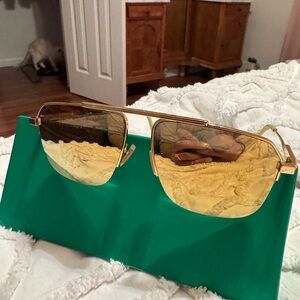 Bottega Veneta Gold Sunglasses